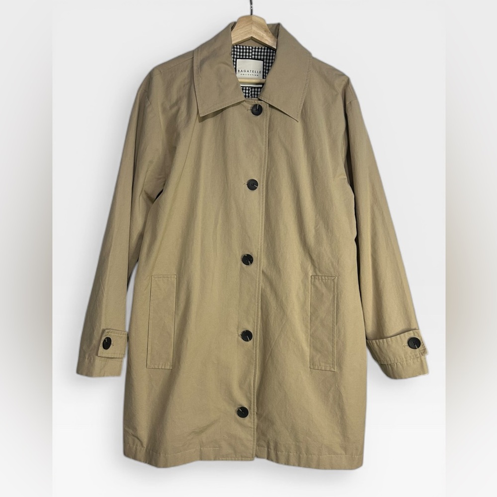 Bagatelle Tan Button Front Trench Coat XL